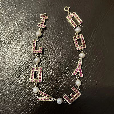Vintage.  14k “I Love You” Bracelet.  83 Rubies! 7 Pearls! Gorgeous! • $1250