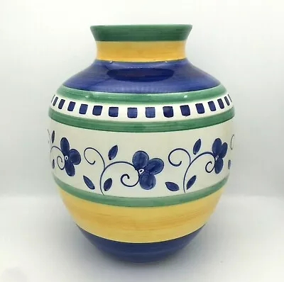 Mikasa Firenze 13  Vase - Large - Hand Crafted In Portugal - Green Blue Yellow • $159.99