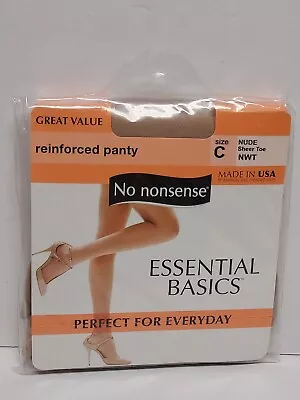 VINTAGE No Nonsense Panty Hose SZ C Reinforced Nude Sheer Toe Nylons Essential  • $7.66