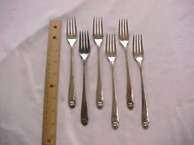6 - 1847 Rogers Bros Silver Plate Grille Forks Daffodil • $24.95