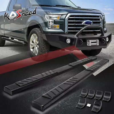 5  Black SS Running Board Side Step Nerf Bar For 15-24 Ford F150-F350 Super Cab • $173.68