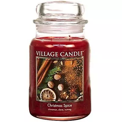 Village Candle Christmas Spice Large Glass Apothecary Jar Scented Candle 21.25 • $36.79