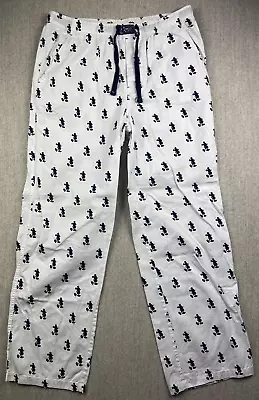 Disney Parks Authentic Mickey Pajamas Lounge Pants White Medium 100% Cotton • $14.99