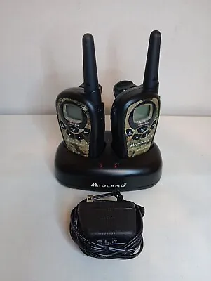 Midland LXT385 Camo Handheld 2-Way Walkie Talkie Radio W/ Charging Stand Cradle • $20.99