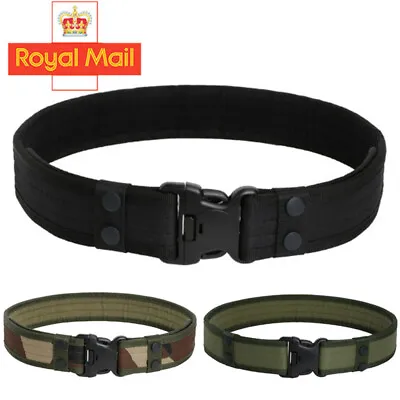 £3.59 • Buy Quick Release Work Belt Tactical Black Army Webbing Nylon Military Waistbelt Men