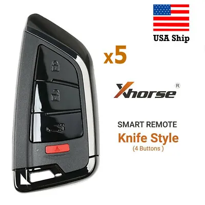 5pcs X Xhorse XSKF21EN Universal Smart Remote Car Key Knife Type 4 Buttons USA • $28.95