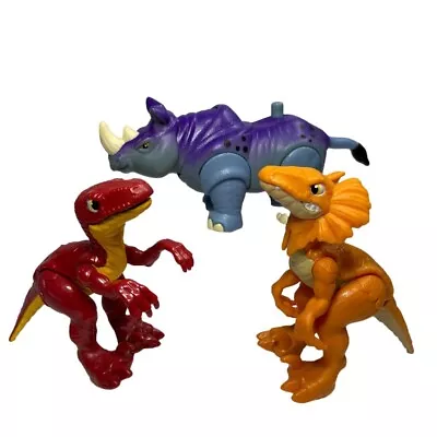 Lot Of 3 Vintage 2006 Mattel Rhino Rhinoceros And Two Velociraptors Imaginext • $25
