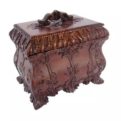 Hand Carved Mahogany Victorian Style Tea Caddy Chest Box - EUC • $119.99
