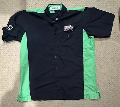 Vintage Interstate Batteries Employee NASCAR #18 Patch Labonte L Button Shirt • $18.20