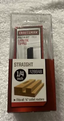 New Craftsman 1/4  Straight Carbide Tipped Router Bit 28648 9-28648 1/4  Shank • $9.50