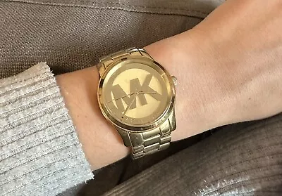 Michael Kors Runway Gold Dial Gold Steel Strap Watch For Women - MK5786 • $45