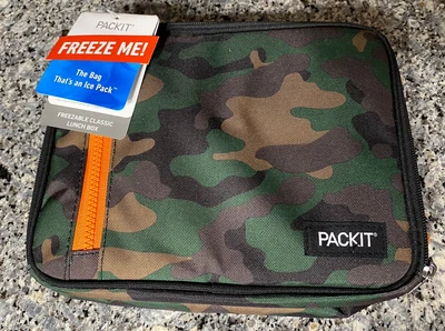 $16.40 • Buy PackIt Freezable Classic Lunch Box Blue Camo School Bag Is The Ice Pack