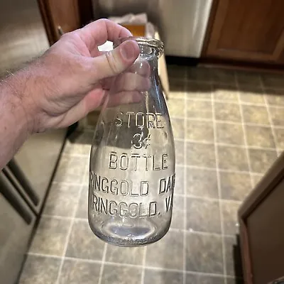 Ringgold Dairy Store 3c Embossed Quart Milk Bottle Ringgold Virginia VA • $19.99