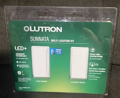 Lutron Sunnata Multi-location LED Illuminated Touch Light Dimmer Kit White💡 • $39.99