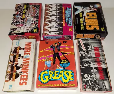 1960s 70s ROCK STARS WAX PACK CARD 6 EMPTY BOXES Grease MONKEES Freddie Dreamers • $124.99