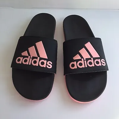 $29.99 • Buy Adidas Adilette Womens Comfort Shoes Pink Black Slides Size 10 Arch Support