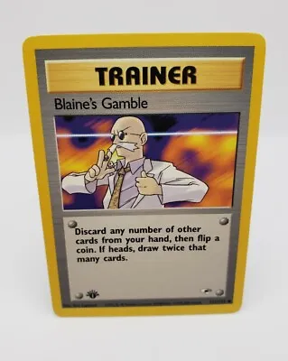 $3.99 • Buy Pokemon Blaine's Gamble 121/132 1st Edition Trainer Gym Heroes Lp