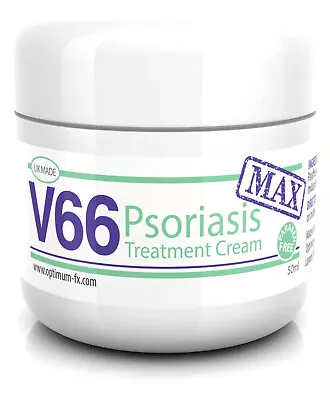 V66 MAX DOUBLE STRENGTH Psoriasis Salicylic Acid Skin Scalp Treatment Cream 50g • £17.99