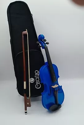$34 • Buy Blue Cecilio 3/4 Ebony Fitted Solid Wood Violin