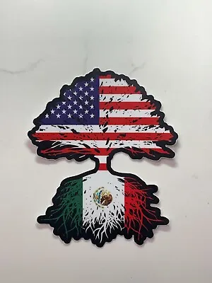 Mexican Flag American Flag America Mexico Decal Sticker. • $5.37