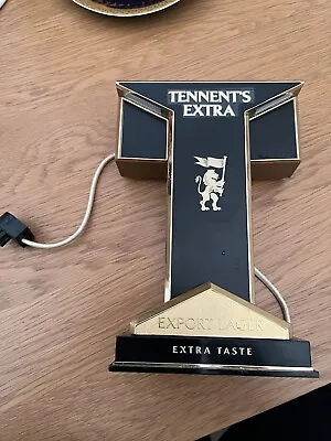 VINTAGE / ANTIQUE 1970/80s TENNENTS EXTRA EXPORT LAGER BEER PUMP FRONT/BAR • £50