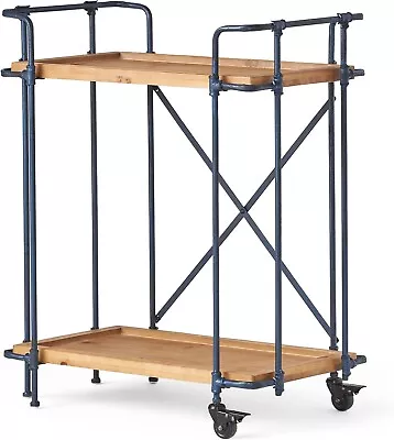 Outdoor Antique Finish Firwood And Iron Bar Cart Antique • $69.99