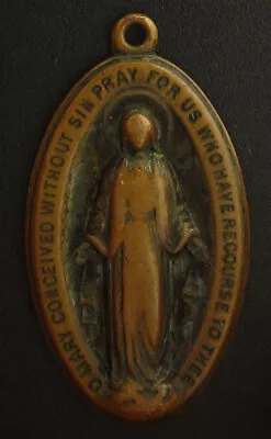 Vintage Mary Miraculous Medal Religious Holy Catholic • $10.39