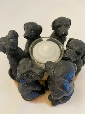 Black Lab Circle Votive Candle Holder/Home Decor/Candle Art/Dog Decor/Vintage/ • $32