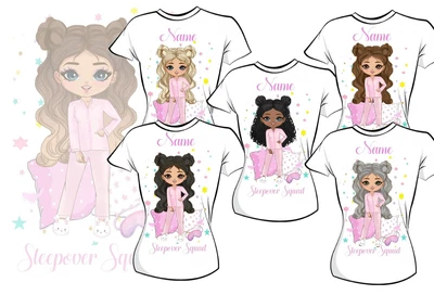 £3.25 • Buy Sleepover Squad Iron On T-shirt Transfer Girls Party Birthday
