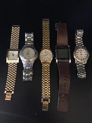 Bundle Of 5 Vintage Watches Lorus Limit TimeX Bench A&J Untested • £10