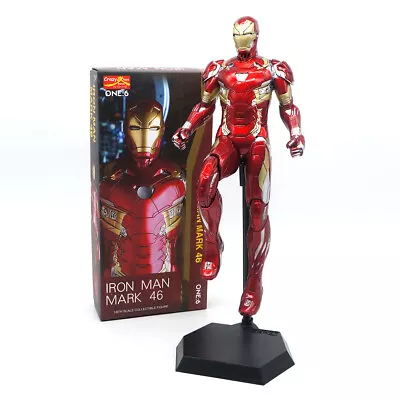 Crazy Toys Marvel Avengers Iron Man MK46 Tony Stark 12  Action Figure Model Gift • £53.99