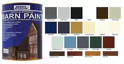 Bedec Acrylic Exterior Barn Paint - All Colours 2.5L/5L/20L - All Sheens • £33.95