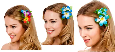 Multi Colours Hawaii Flower Hair Clips Summer Hawaiian Fancy Dress Accessory • £3.49