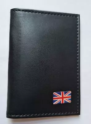 LEATHER Travel Card Holder Wallet Bus Pass Oyster ID Ticket Slim  UNION JACK UK • £4.95