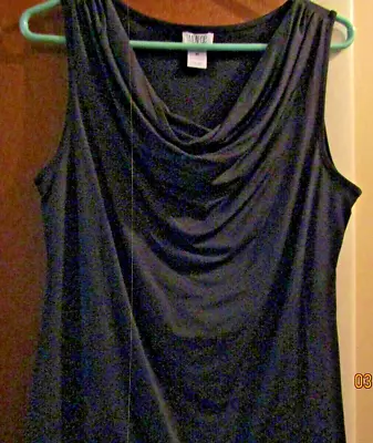 Monroe And Main Size M Solid Black Dressy Cowlneck Sleeveless Blouse NWOT • $12.99