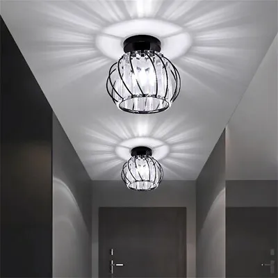 Glass Crystal LED Ceiling Lights Hallway Living Room Bedroom Pendant Wall Lamp • £18.59