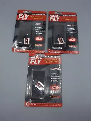 Lot Of 3 New Venom Fly 30c 1s 250mah 3.7v Lipo Battery With Uni 2.0 Plug • $19.99