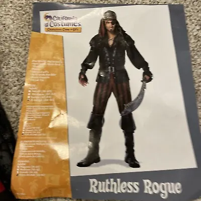 Mens Ruthless Rogue Halloween Costume XL 44-46 Pirate California Costumes • $45