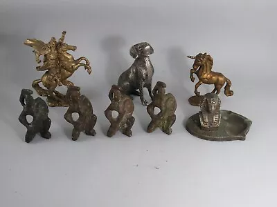 Mixed Lot Cast Metal Figurines Junk Drawer Flea Market • $29.95