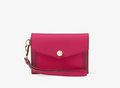 MICHAEL KORS Wristlet Wallet Cranberry Saffiano Leather Removable Strap NEW  • $49.95