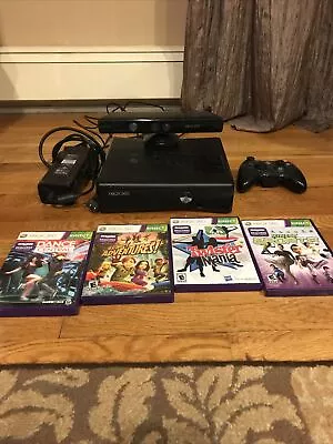 Xbox 360 With 1 Controller 1 External Hard Drive Kinect And 4 Games • $120