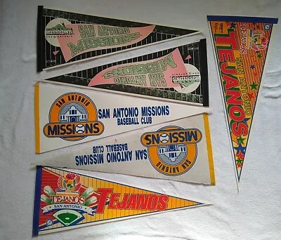 (6) San Antonio Missions Baseball Pennant Vintage Wincraft USA Pennants Lot • $50