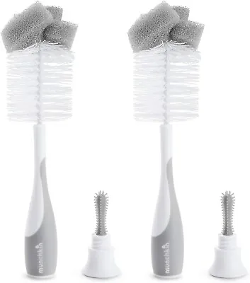 Munchkin Sponge Bottle Brush Grey 2 Count (Pack Of 1) - Brand NEW • $10.99