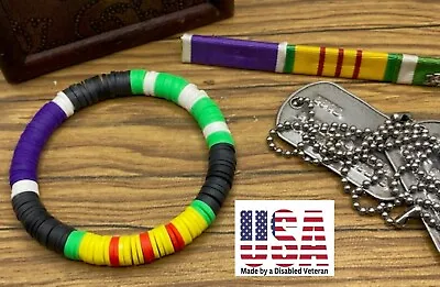 Vietnam War Service - Vietnam Campaign - Purple Heart Ribbon Bracelet • $29.95