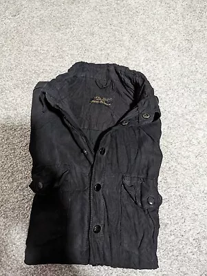 Zara Man Denim Couture Shirt Slim Fit Black Size S Men's Casual Distressed Shirt • £12.99