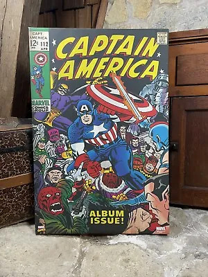 Captain America Marvel Comics Painting Wall Artwork Decor 35 1/2” X 23 1/2” • $62.50