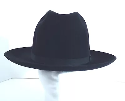 Vintage Imperial Stetson Hat Size 7 1/4 Black W/ Original Box & Six Feather Set • $149.99