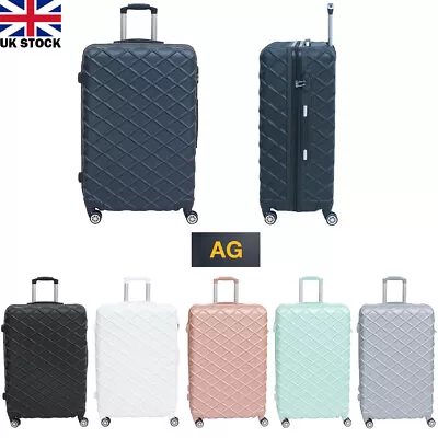 24  Inch Medium Hard Shell Suitcase Set Travel Cabin Luggage 4 Wheels Case • £29.99