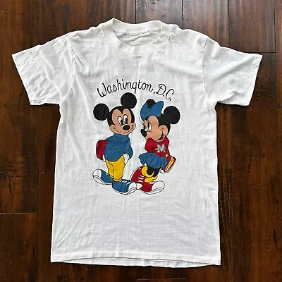 Disney Mickey And Minnie Mouse Vintage T Shirt 1980s Washington DC NYC Love 80s • $44