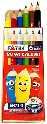 6 Half Size Childrens Colouring Pencils. Party Bag Fillers. Stockings Filler • £2.50